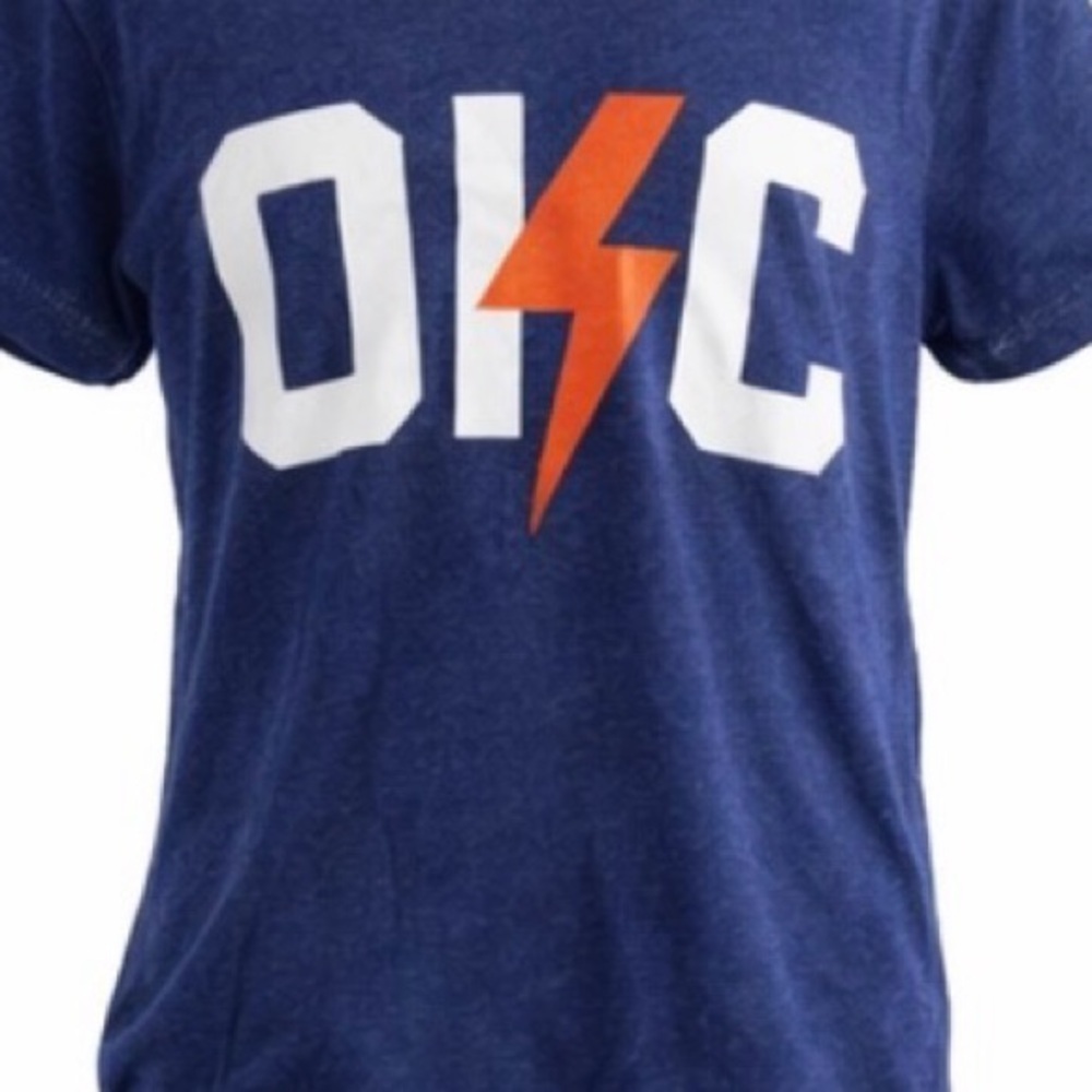 Blue Graphic OKC Thunder T-Shirt with Orange and White Design